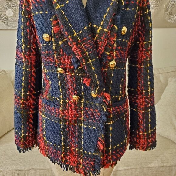 Halogen Raw Edge Cotton Blend Tweed Jacket - Picture 6 of 12